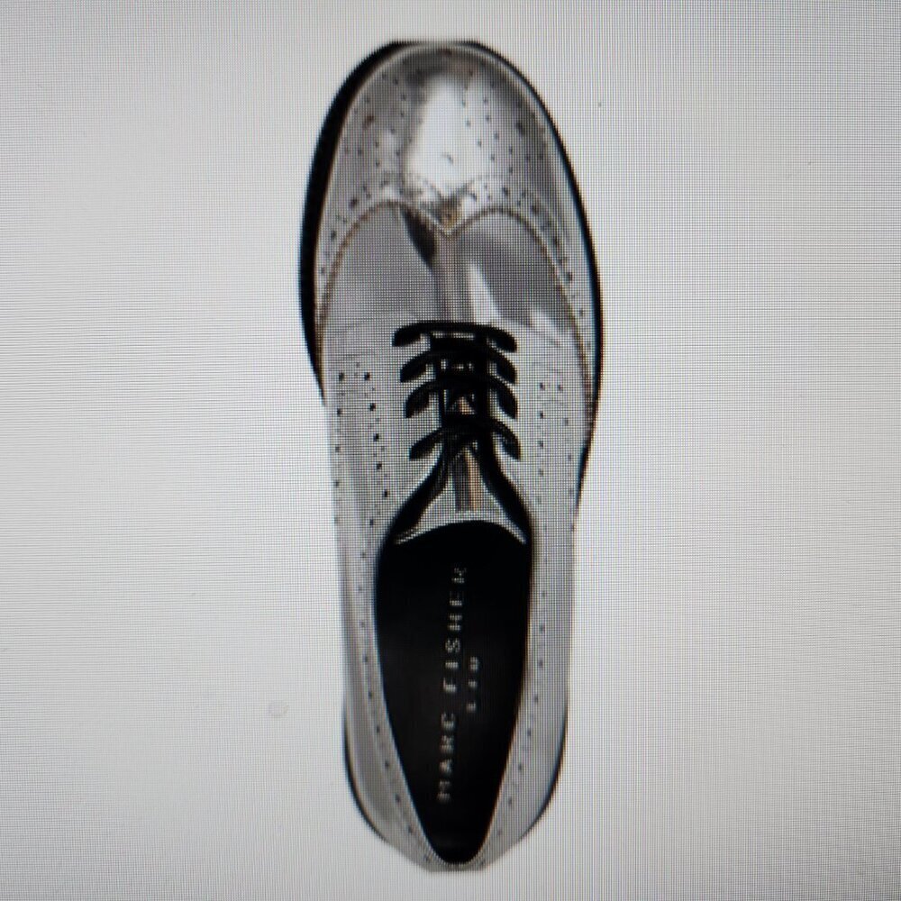 Marc Fisher Silver Leather "Perrie" lace up oxfords. Women. Size Various. NIB - Picture 4 of 12